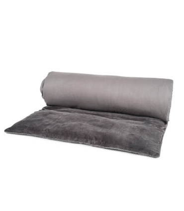 Plaid / Edredon Velours Gris 85X200cm