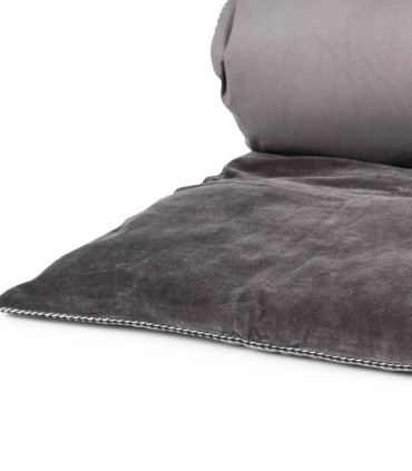 Plaid / Edredon Velours Gris 85X200cm