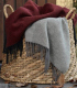 Plaid Cachemire Reversible Anthracite et Bordeaux