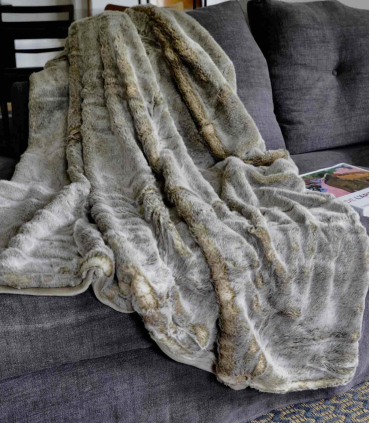 Plaid Fausse Fourrure Marmotte 150 X 170 cm