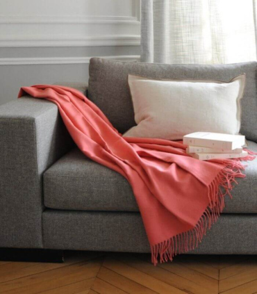 Plaid Alpaga Luxe Corail