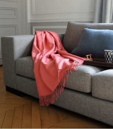 Plaid Alpaga Luxe Corail
