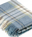 Plaid Pure Laine Écossais Bleu Aysgarth