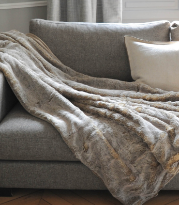 Plaid Fausse Fourrure Marmotte 150 X 170 cm