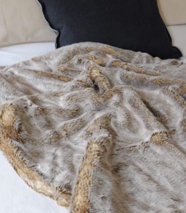 Plaid Fausse Fourrure Marmotte 150 X 170 cm