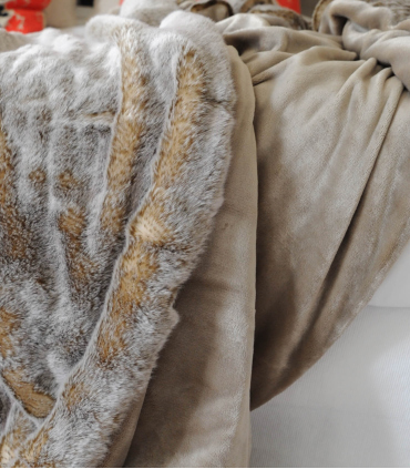 Plaid Fausse Fourrure Marmotte 150 X 170 cm