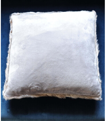 Coussin Fausse Fourrure Gris 45 X 45 cm