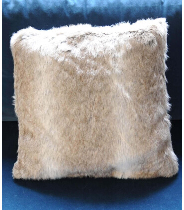 Coussin Fausse Fourrure Gris 45 X 45 cm