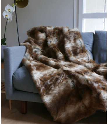 Plaid Fausse Fourrure Renard 130X170 NEW