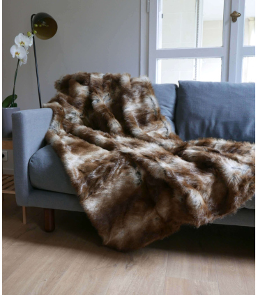 Plaid Fausse Fourrure Renard 130X170 NEW