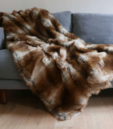 Plaid Fausse Fourrure Renard 130X170 NEW