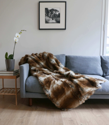 Plaid Fausse Fourrure Renard 130X170 NEW