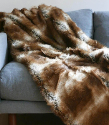 Plaid Fausse Fourrure Renard 130X170 NEW