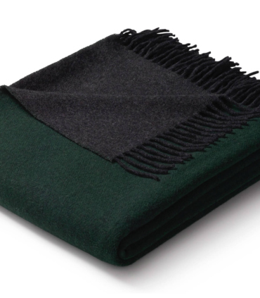 Plaid Cachemire Reversible Vert et Gris