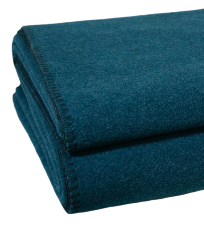 Plaid Polaire Luxe Bleu Canard 110 X 150 Cm
