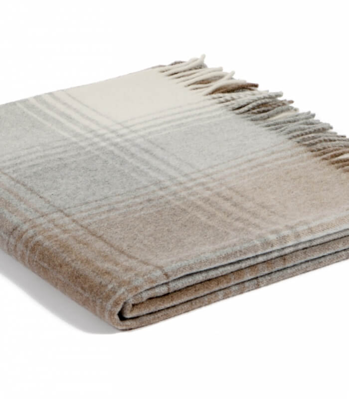 Couverture pure laine vierge woolmark neuve pour lit 2 en ance