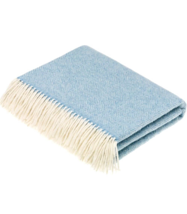 Plaid 100% Laine Mérinos Bleu