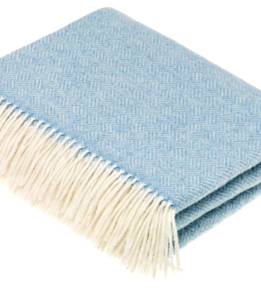 Plaid 100% Laine Mérinos Bleu