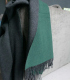 Plaid Cachemire Reversible Vert et Gris