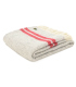 Plaid Pure Laine Chevrons Gris Rayures Rouges