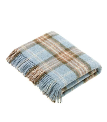 Plaid Ecossais Bleu - Collection Montagute - 140 X185 cm