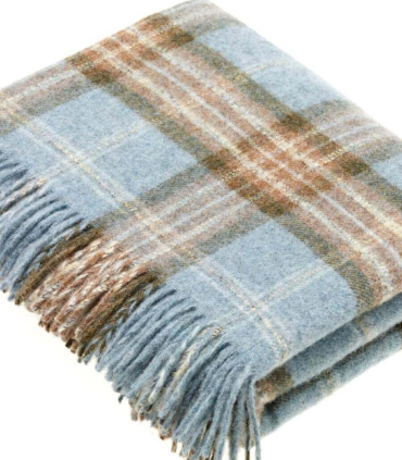 Plaid Ecossais Bleu - Collection Montagute - 140 X185 cm