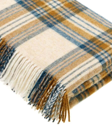 Plaid Ecossais Beige - Collection Killerton - 140 X185 cm