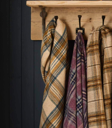 Plaid Ecossais Beige - Collection Killerton - 140 X185 cm