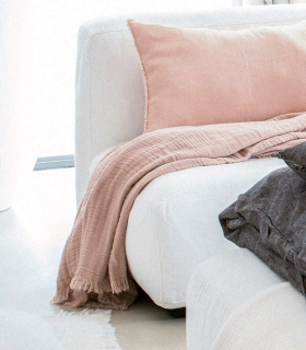 Plaid en gaze de Coton Rose pâle - Collection Comporta - 130 X 190 cm