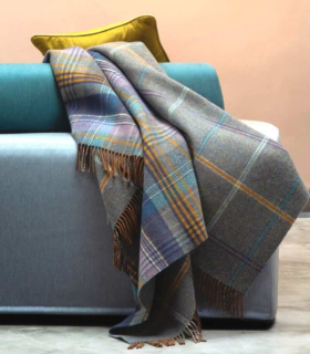 Plaid Laine Écossais Scottish Heritage Luxe Bleu