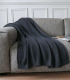 Plaid Boston Anthracite Laine Tricoté 130 X 180 cm