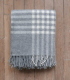 Plaid Pure Laine Naturel Gris et Blanc 