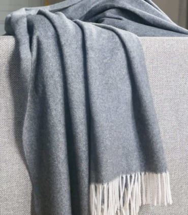 Plaid 100% Cachemire Luxe Gris - Edition Spéciale