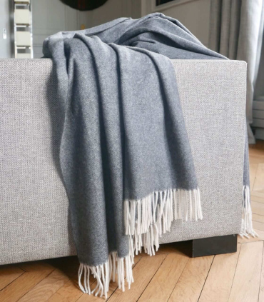 Plaid 100% Cachemire Luxe Gris - Edition Spéciale