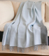 Plaid Laine Alpaga Luxe Réversible Bleu et Gris