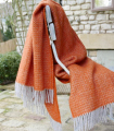 Plaid Laine Chevrons Orange et Gris 150 X 183 cm