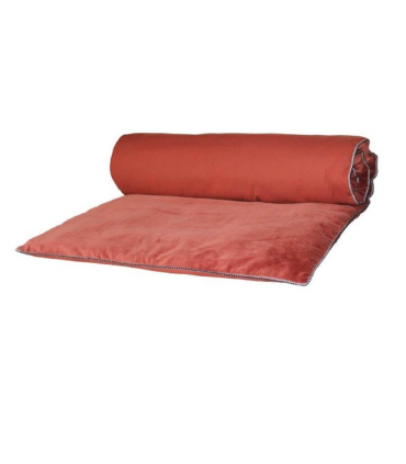 Edredon Velours Rouge Argile 85X200cm