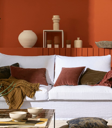 Edredon Velours Rouge Argile 85X200cm