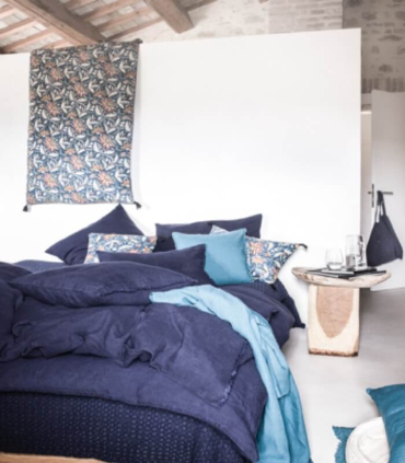 Edredon Bout de Lit Kerala Bleu 85X200cm