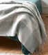 Plaid Cachemire Carreaux Gris et Ecru - Collection VENICE 140 X 210 cm