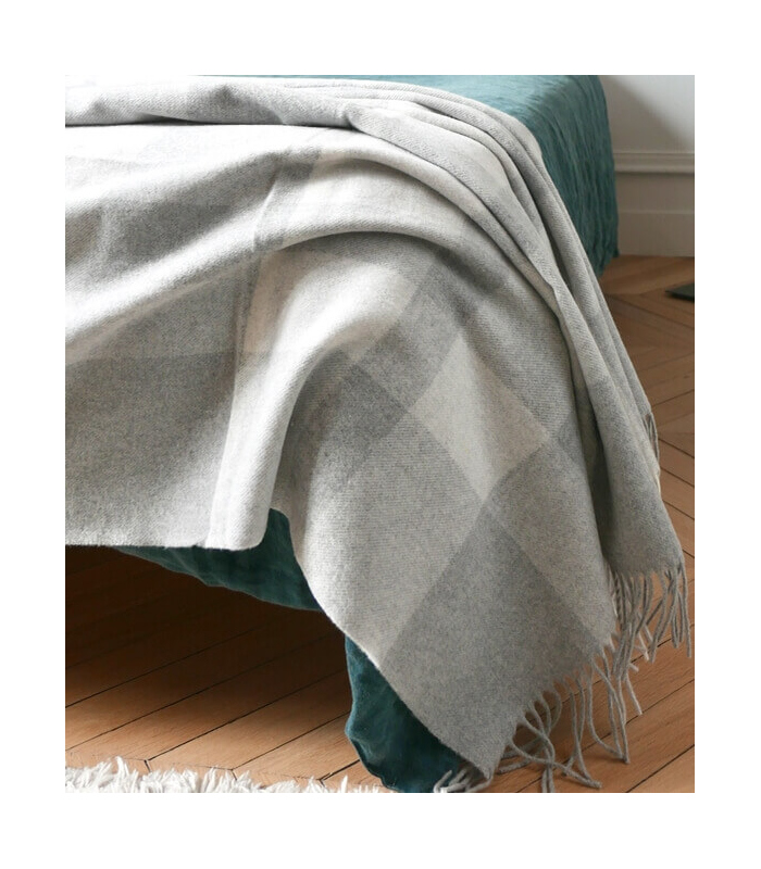 Plaid en coton indien imprimé au tampon de bois et double gaze de coton