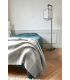 Plaid Cachemire Carreaux Gris et Ecru - Collection VENICE 140 X 210 cm