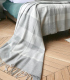 Plaid Cachemire Carreaux Gris et Ecru - Collection VENICE 140 X 210 cm