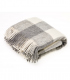 Plaid Naturel Pure Laine Carreaux Gris