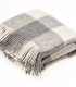 Plaid Naturel Pure Laine Carreaux Gris