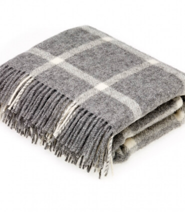 Plaid Naturel Pure Laine Gris 135 X 195 cm