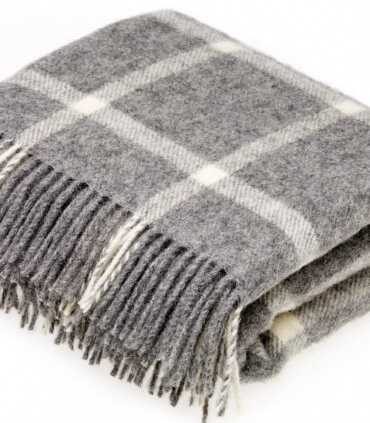 Plaid Naturel Pure Laine Gris 135 X 195 cm