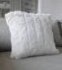 Coussin Fausse Fourrure Blanc Ivoire 45 X 45 cm