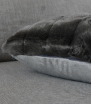 Coussin Fausse Fourrure Brun 45 X 45 cm