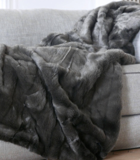 Plaid Couverture Fausse Fourrure Brun 170 X 240 cm